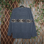 Large-VintageY2K St Johns Bay Aztec stripe fleece sweatshirt