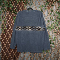 Large-VintageY2K St Johns Bay Aztec stripe fleece sweatshirt