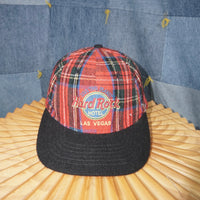 OSFA - Vintage Y2K hard Rock Cafe plaid embroider 1990s hat