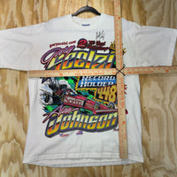 Vintage y2k 90s all over print AOP midget car nascar t-shirt