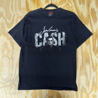 Vintage y2k johnny cash country music singer faded t-shirt