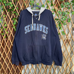 Vintage Y2K Seattle Seahawks raw hem embroider zip up hoodie