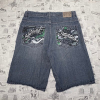 36 - Vintage Y2K Ecko UNLTD denim baggy 00s embroider jorts