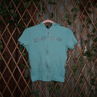S - Vintage Y2K Bebe bedazzle rhinestone bling essential - Blue - S