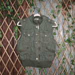 L - Vintage Y2K Forever military cargo pocket stitching - Green - L