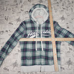 L - Vintage Y2K Aeropostale plaid pattern flannel embroider - Blue - L