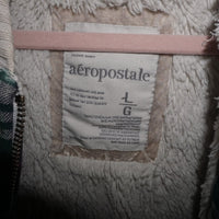 L - Vintage Y2K Aeropostale plaid pattern flannel embroider - Blue - L