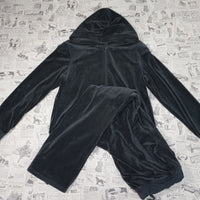 L - Vintage Y2K sweat suit top bottom velor essential preppy - Gray - L