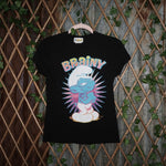 L - Vintage Y2K Smurf brainy smurfs smart funny quirky 2000s - Black - L