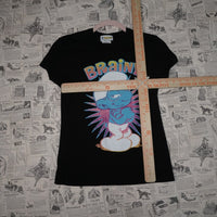 L - Vintage Y2K Smurf brainy smurfs smart funny quirky 2000s - Black - L