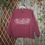 L - Vintage Y2K Crazy Shirt floral long sleeve 2000s hit - Red - L