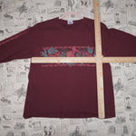 L - Vintage Y2K Crazy Shirt floral long sleeve 2000s hit - Red - L
