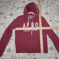 M - Vintage Y2K Aeropostale embroider essential zip hoodie - Red - M