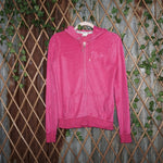 S - Vintage Y2K Pink velour essential chest hit fuzzy femme - S