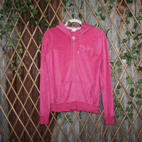 S - Vintage Y2K Pink velour essential chest hit fuzzy femme - S
