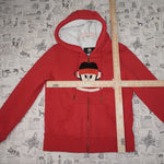 XL - Vintage Y2K Paul Frank monkey logo chest hit zip hoodie - Red - XL