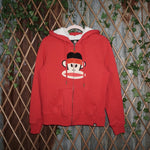 XL - Vintage Y2K Paul Frank monkey logo chest hit zip hoodie - Red - XL