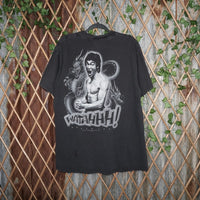 XL - Vintage Y2K Tultex bruce lee martial arts dragon shadow - Black - XL