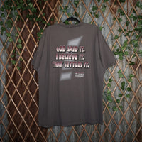 XXL - Vintage Y2K Tultex jesus religion settles front back - Gray - XXL