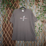 XXL - Vintage Y2K Tultex jesus religion settles front back - Gray - XXL