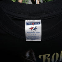 L - Vintage Y2K Jerzees born roam wolf semi trucker 3d - Black - L