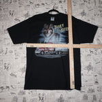 L - Vintage Y2K Jerzees born roam wolf semi trucker 3d - Black - L