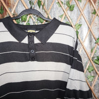 XXL - Vintage Y2K Lowrider chicano stripe charlie brown boxy - Black - XXL