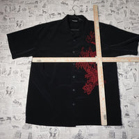 XL - Vintage Y2K American Vintage embroider dragon button - Black - XL
