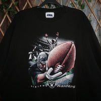 XL - Vintage Y2K Nfl oakland raiders football emblem - Black - XL