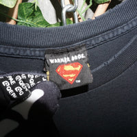 XL - Vintage Y2K Warner Bros superman license flame logo - Black - XL