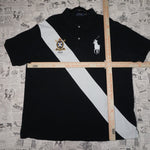 XXL - Vintage Y2K Polo Ralph Lauren big stripe pony crest - Black - XXL