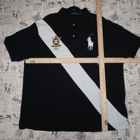 XXL - Vintage Y2K Polo Ralph Lauren big stripe pony crest - Black - XXL