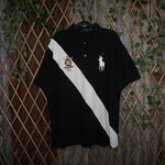 XXL - Vintage Y2K Polo Ralph Lauren big stripe pony crest - Black - XXL