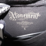 Vintage Y2K Atonement brand cross graphic grunge skull logo - Black