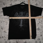 Vintage Y2K Atonement brand cross graphic grunge skull logo - Black