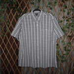 large - Vintage Y2K George plaid button shirt - White - L