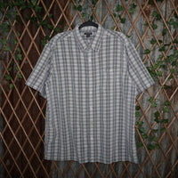 large - Vintage Y2K George plaid button shirt - White - L