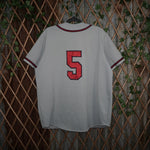 Large - Vintage Y2K Mlb atlanta braves button baseball - Gray - L