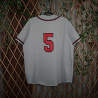 Large - Vintage Y2K Mlb atlanta braves button baseball - Gray - L