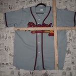 Large - Vintage Y2K Mlb atlanta braves button baseball - Gray - L