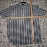 large - Vintage Y2K George plaid button shirt - White - L