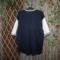large - Vintage Y2K Fila embroidered jersey two tone soccer - Blue - L