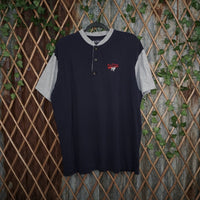XL - Vintage Y2K Big Dogs quarter button embroidered chest - Blue - XL