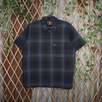 medium - Vintage Y2K Fb County plaid quarter zip polo shirt - Blue - M
