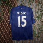 L - Vintage Y2K Nike manchester united plaid jersey vidic 15 - Blue - L