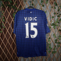 L - Vintage Y2K Nike manchester united plaid jersey vidic 15 - Blue - L