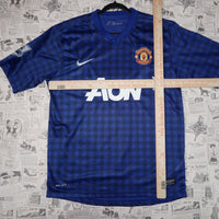 L - Vintage Y2K Nike manchester united plaid jersey vidic 15 - Blue - L