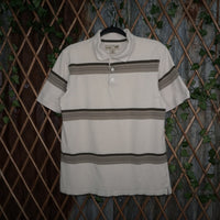 medium - Vintage Y2K Anchor Blue polo striped shirt - Beige - M