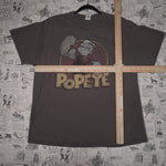 XL - Vintage Y2K American Vintage popeye faded cartoon shirt - Brown - XL