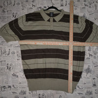 2XL - Vintage Y2K Lowrider charlie brown striped polo boxy - Beige - XXL